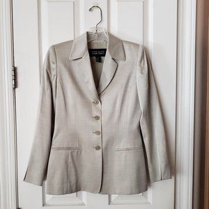 Linda Allard for Ellen Tracy Wool/Silk Light Gray Blazer